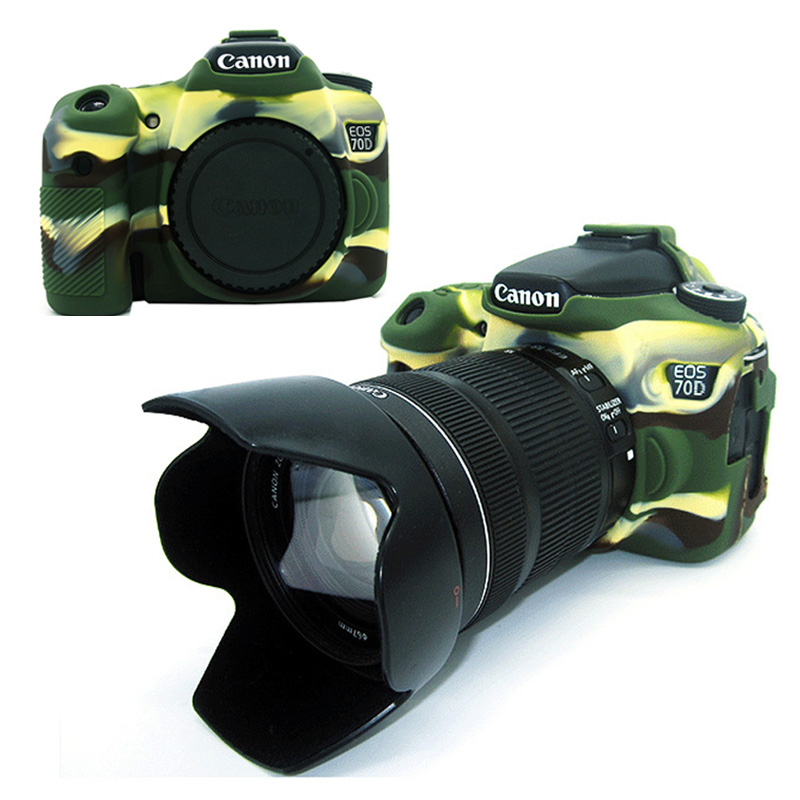 로드 피셔 블랙 카모 실리카 젤 카메라 커버 DSLR 용 보호 가방 케이스 쉘 캐논 EOS 700D 6D 5D3 5DS 5DR 5D4 70D 80D 100D